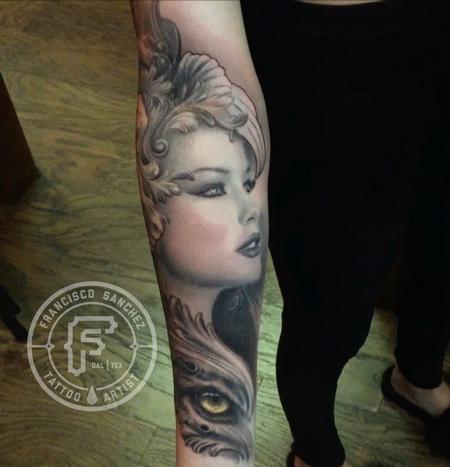 Francisco Sanchez - pretty lady face tattoo